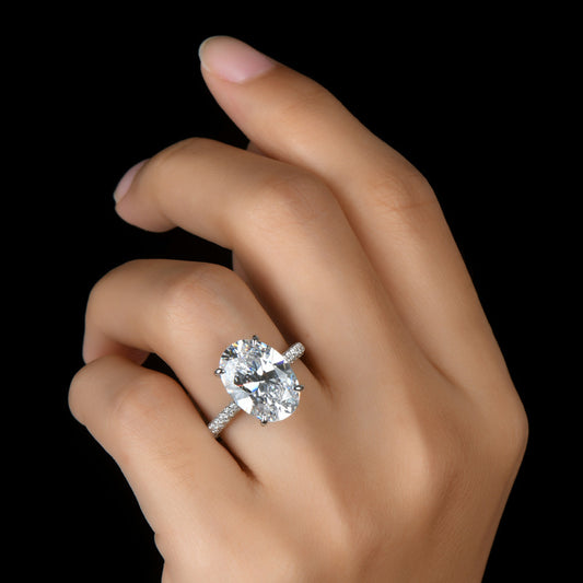 European And American Entry Lux Advanced Elegant Simulation Moissanite Diamond Ring