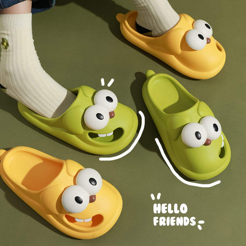 Big Eye Dog House Slippers Non-Slip Soft Cute Cartoon Cloud Slides Sandals Shower Beach Summer Shoes For Women Gadgets