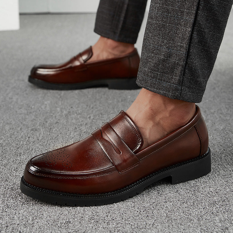 Sapatos formais de couro masculinos de negócios britânicos