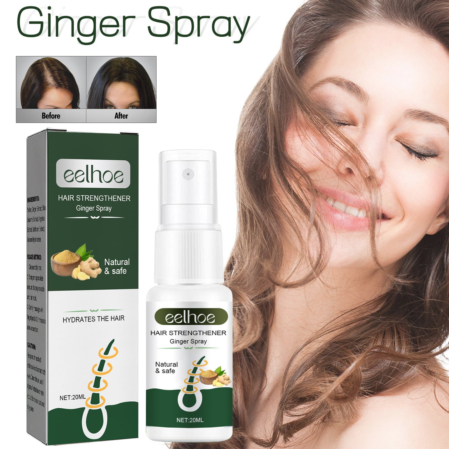Ginger Dense Hair Spray Nourishing Hair Follicle Anti-hair Loss
