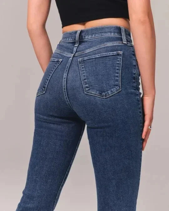 Women's Fashion Casual Solid Color Jeans