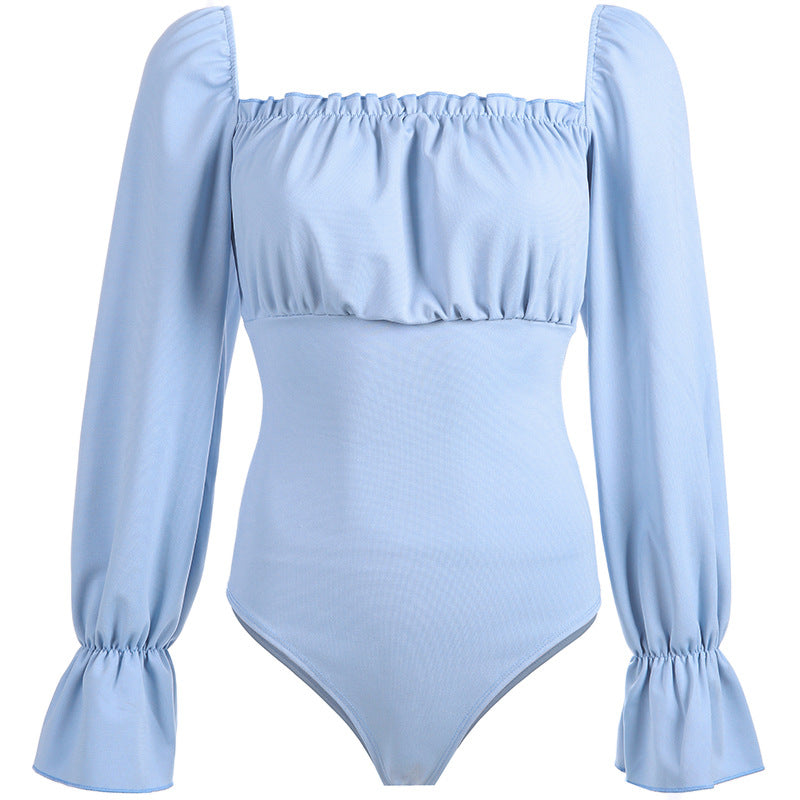 Square Neck Princess Sleeve Body Shaper