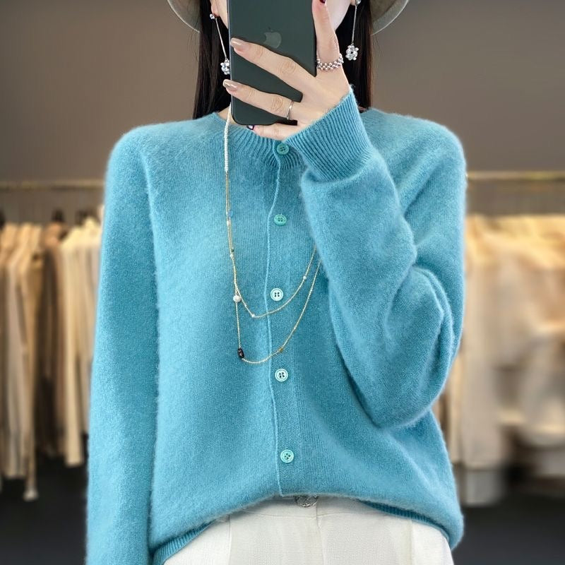 Fashion Merino Wool Cardigan Sweater for Women