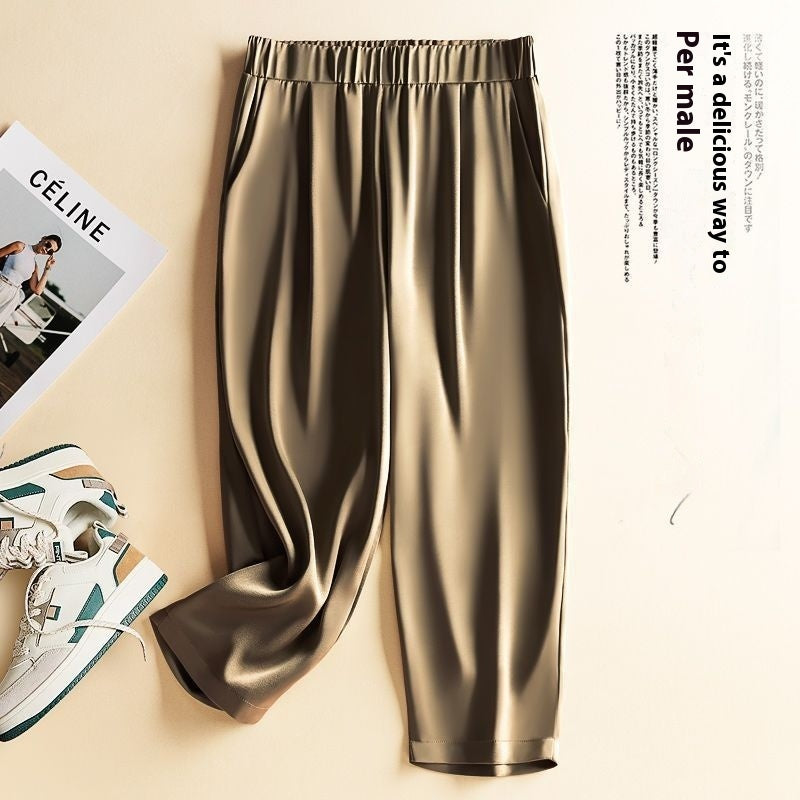 Summer Thin Harem Pants Loose Drooping Satin Casual Pants