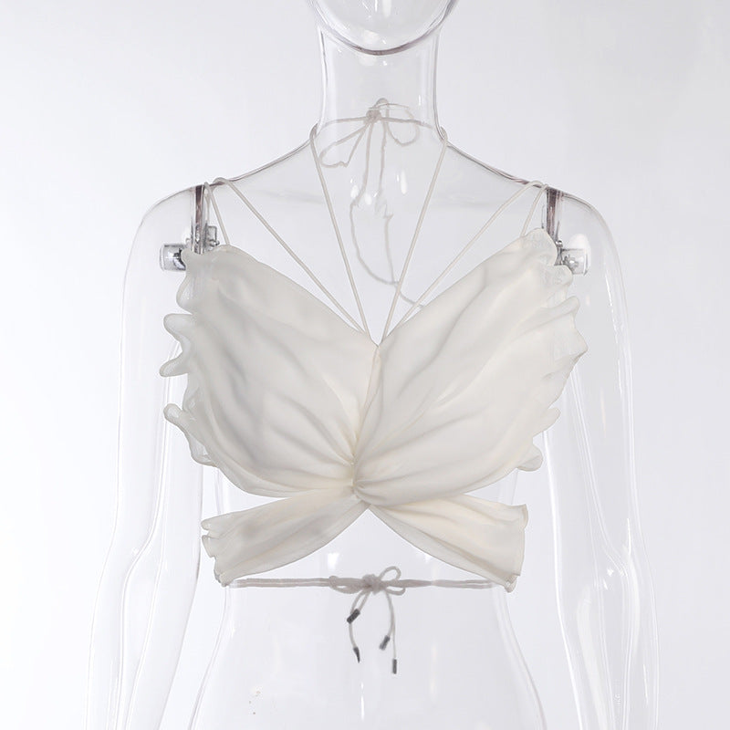 Women's Chiffon Butterfly Shape Suspender Top