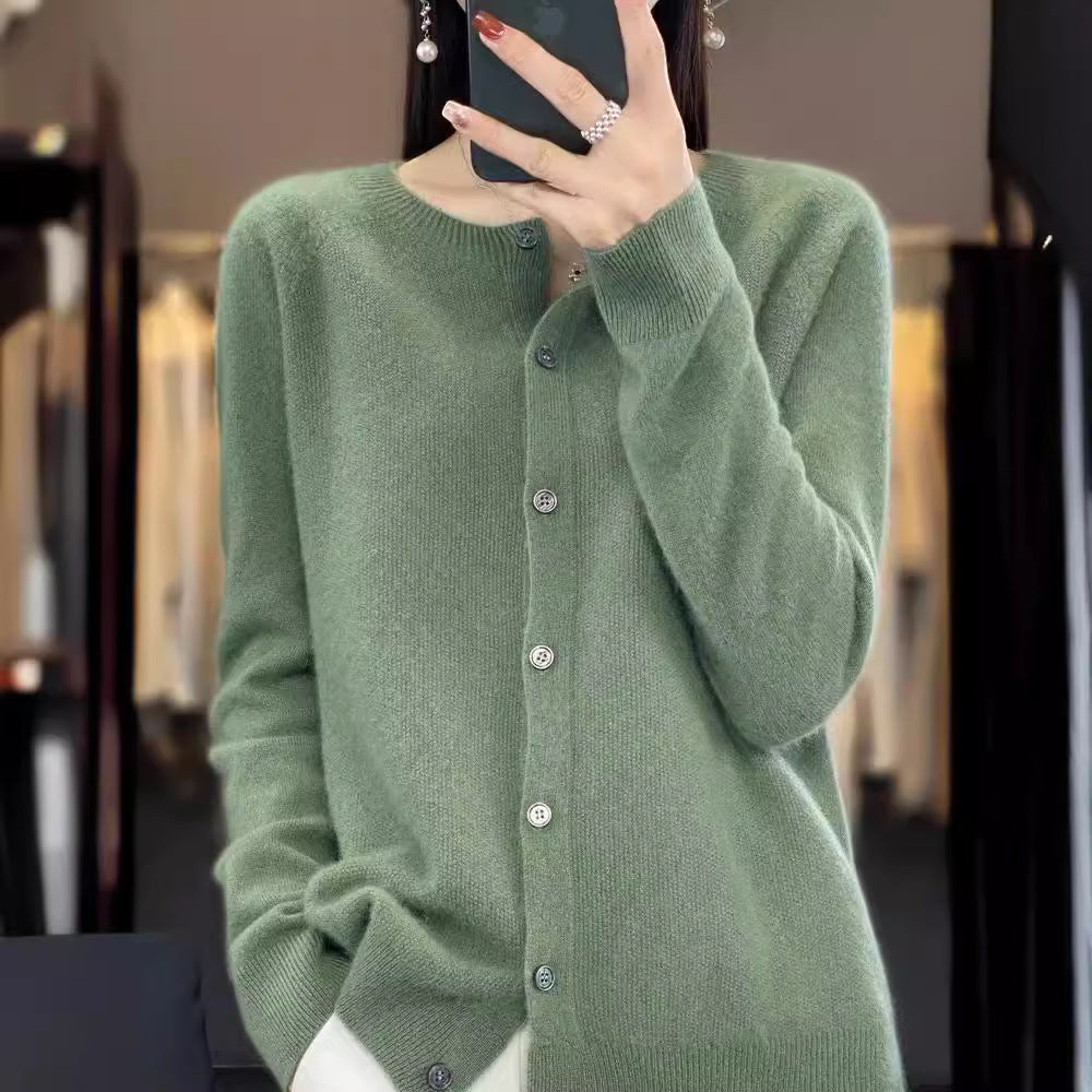 Fashion Merino Wool Cardigan Sweater for Women