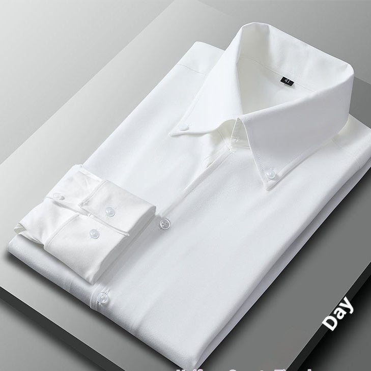 Long Sleeve Business Casual Large Pointed Collar Slim Fit Inner Wear Shirt Men