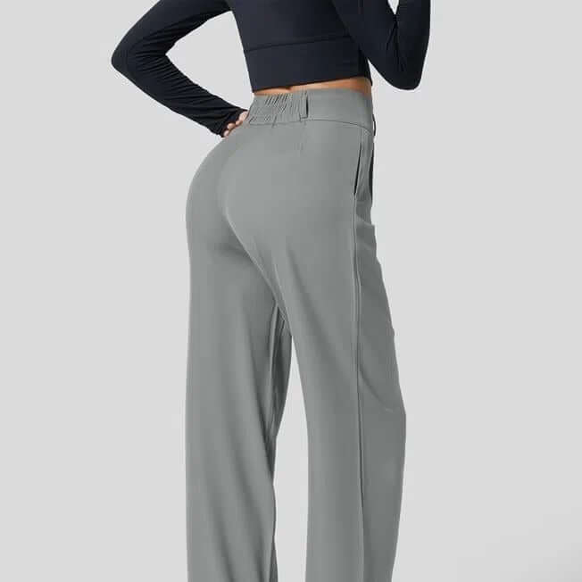 Women's High Waist Button Control Pocket Dress Pants