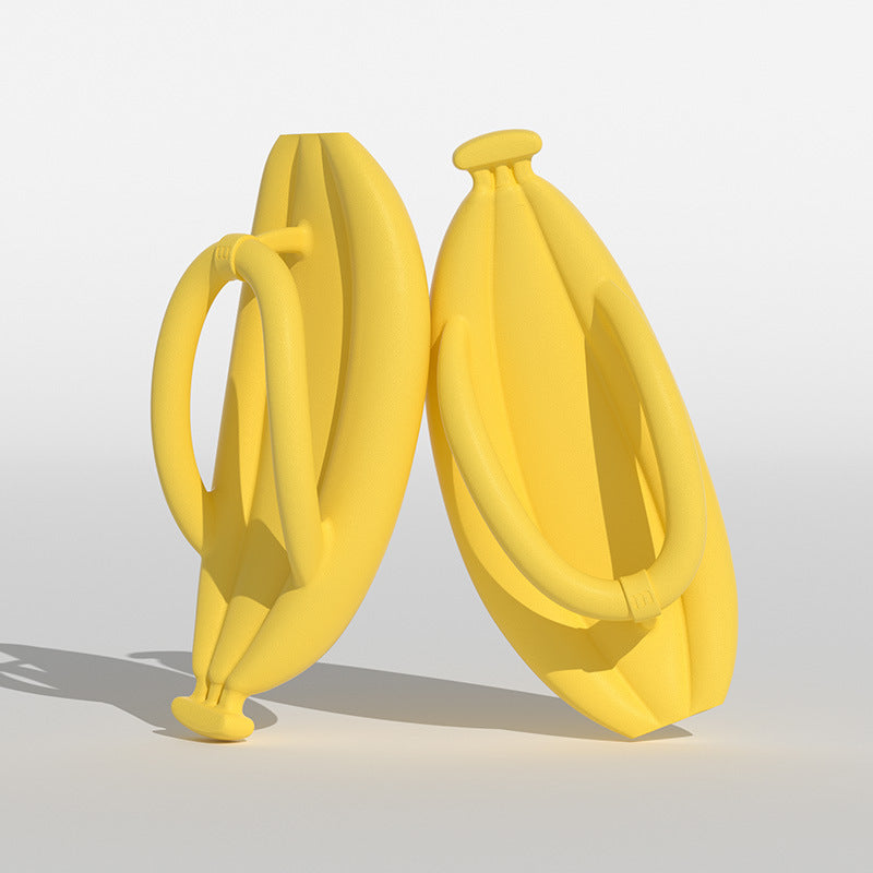 Chinelos criativos em forma de banana para ambientes internos