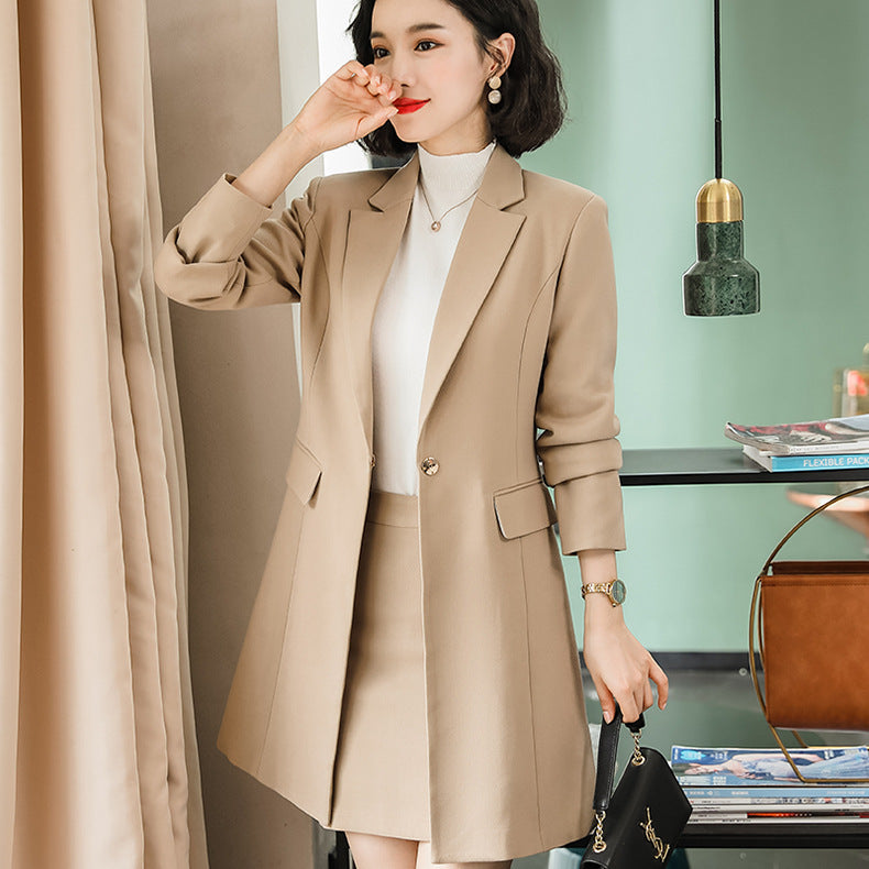 Mid-length Fashion Temperament Casual Jacket Women's Suit