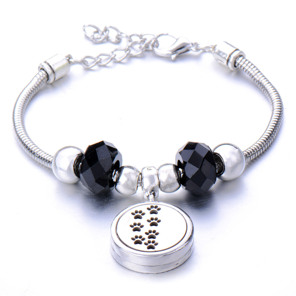New Titanium Beaded Aromatherapy Spring Adjustable Bracelet
