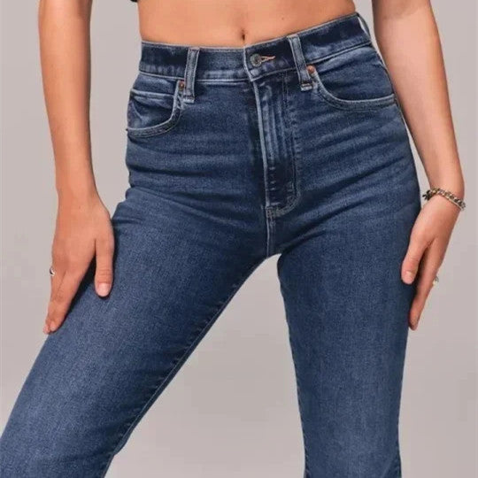 Women's Fashion Casual Solid Color Jeans