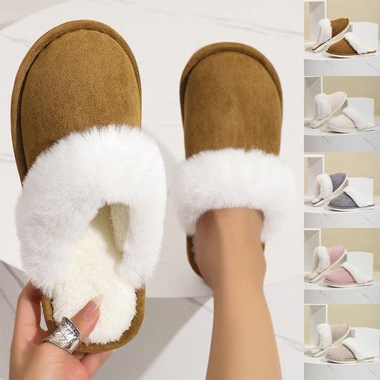 Winter Warm Plush Non-Slip Slippers with Soft Fuzzy Inserts