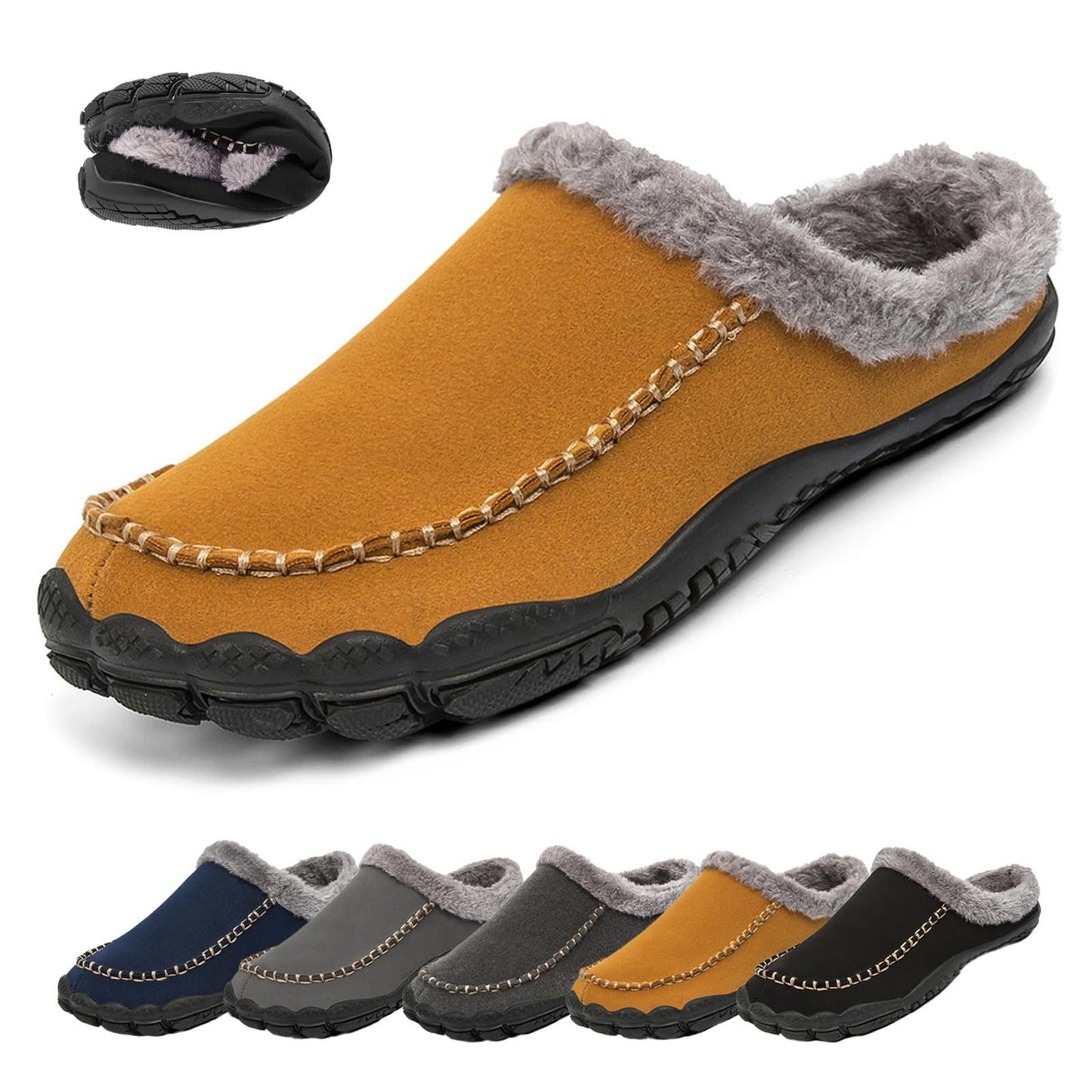 Men's Winter Warm Lightweight Anti-Slip House Slippers