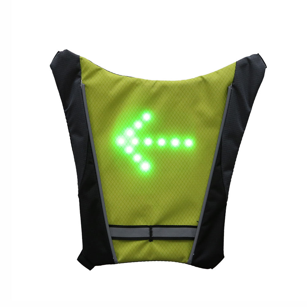 USB Rechargeable Reflective Vest Backpack with LED Turn Signal Light Remote Control Outdoor Sport Safety Bag Gear for Cycling