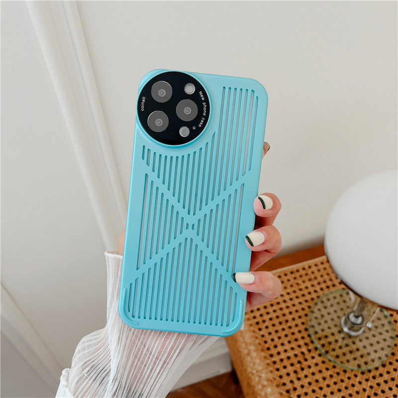 Simple Hollow Multicolor Cooling Phone Case