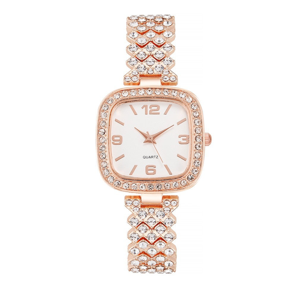 Women's Diamond Watch Bracelet Two-piece Set