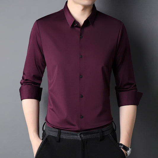 Men's Leisure Iron-free Micro-elastic Long Sleeve Shirt