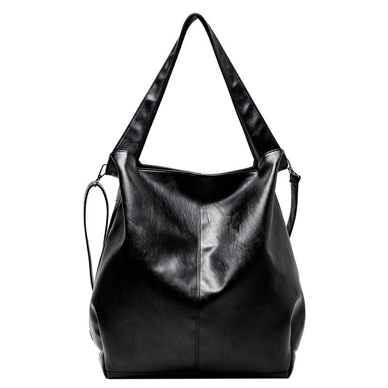 One-shoulder Women's Simple Fashion Bucket PU Messenger Bag