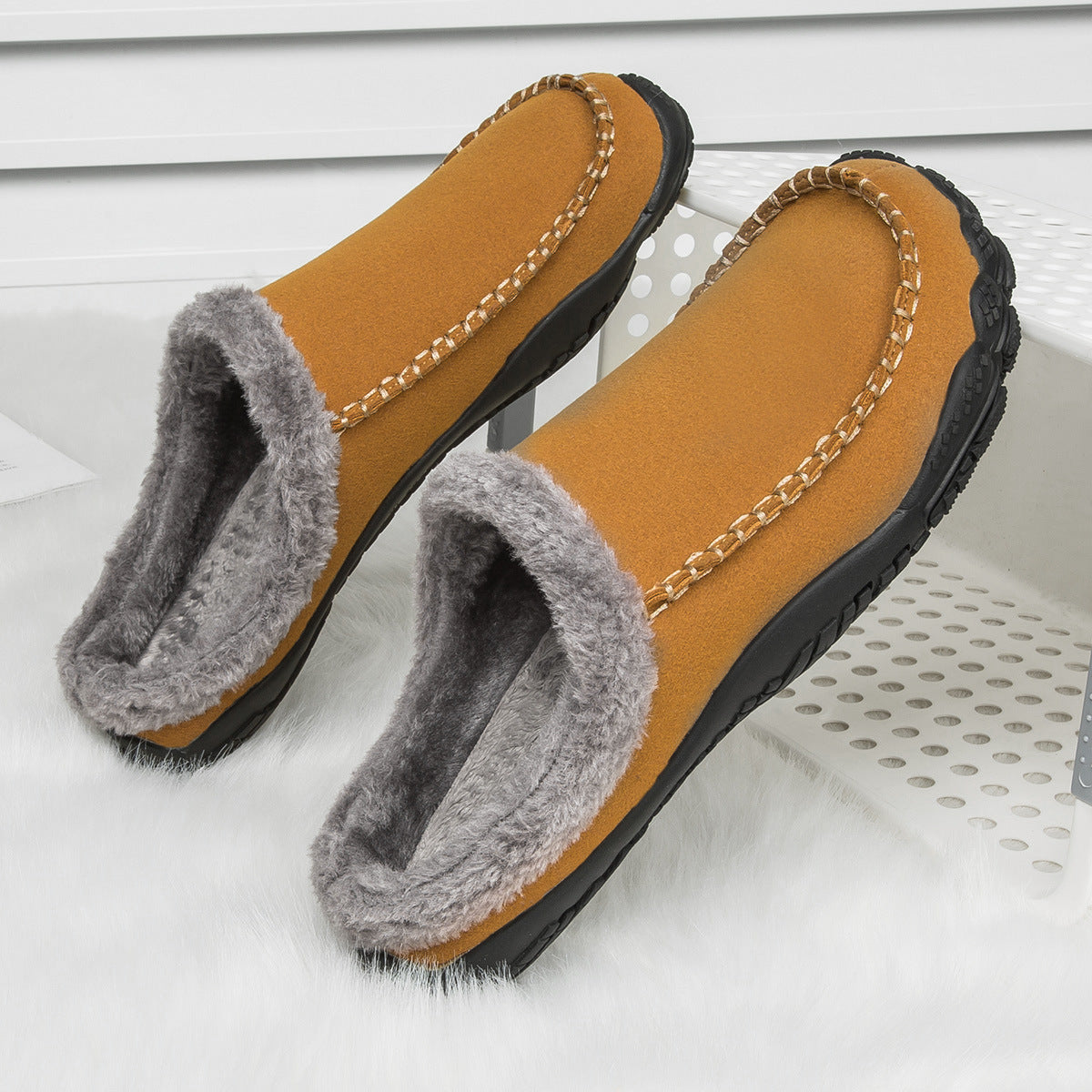 Men's Winter Warm Lightweight Anti-Slip House Slippers