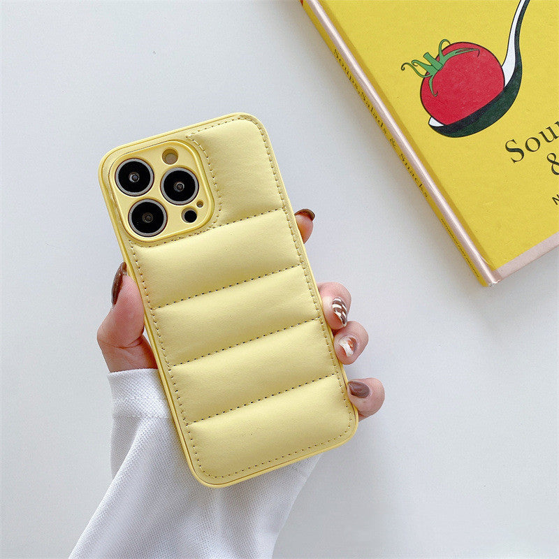 Fashion Solid Color Down Jacket Phone Case