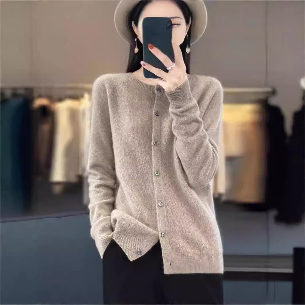 Fashion Merino Wool Cardigan Sweater for Women