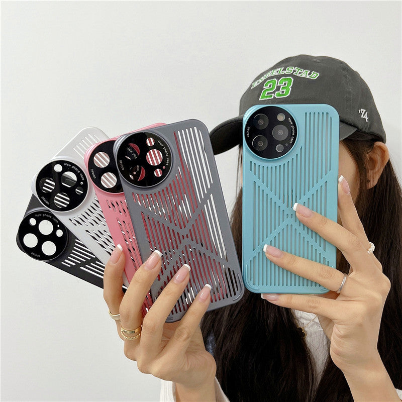 Simple Hollow Multicolor Cooling Phone Case