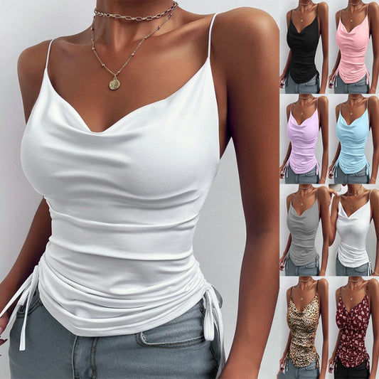 Women's Spaghetti Strap V-neck Camisole Shirts