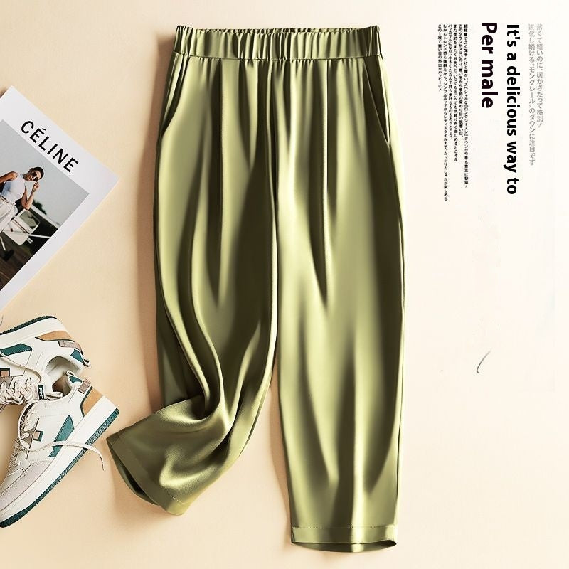 Summer Thin Harem Pants Loose Drooping Satin Casual Pants