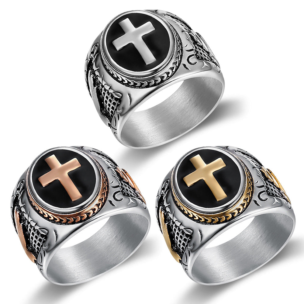 Men's Ring Black Epoxy God's Finger Ring