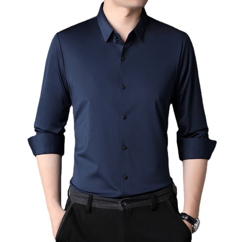 Men's Leisure Iron-free Micro-elastic Long Sleeve Shirt