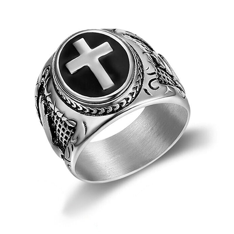 Men's Ring Black Epoxy God's Finger Ring