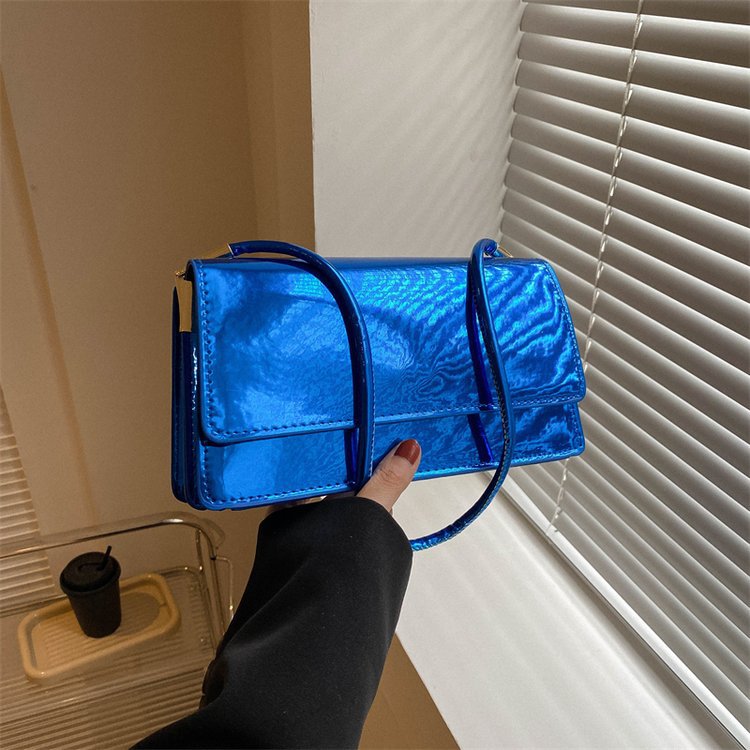 Trendy And Fashionable Portable Paint Glossy Western Style Small Square Bag