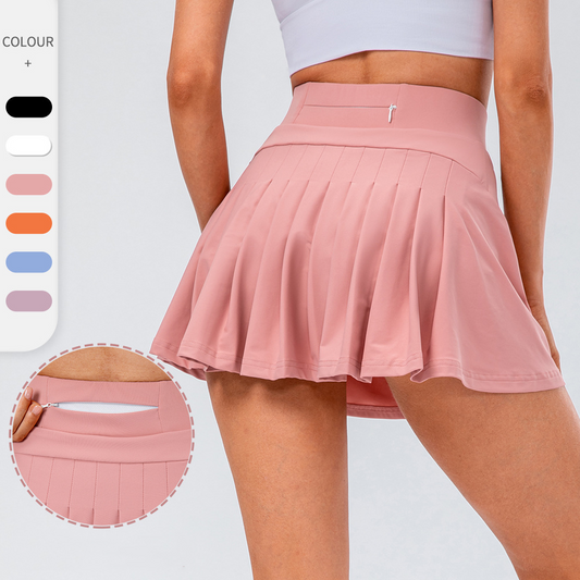 High Quality Pleated Tennis Skirt with Zipped Pocket