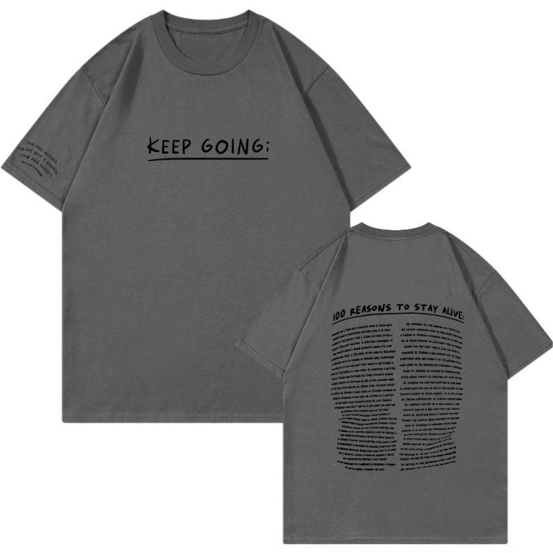 Men's Fashion Casual Printing Cotton Round Neck T-shirt