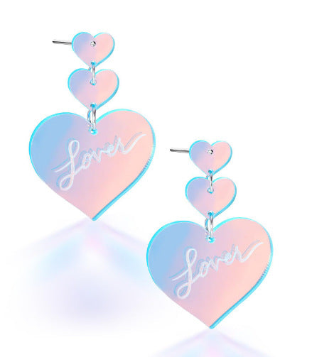 Colorful Laser Color-changing Acrylic Exaggerated Earrings