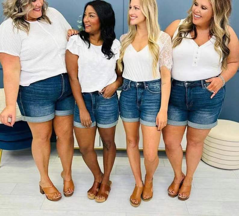 European And American Jeans Plus Size Women's Shorts
