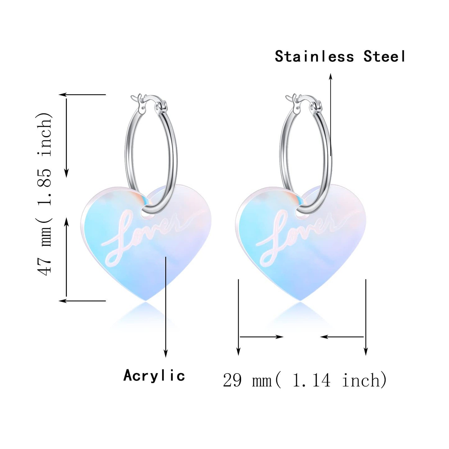 Colorful Laser Color-changing Acrylic Exaggerated Earrings