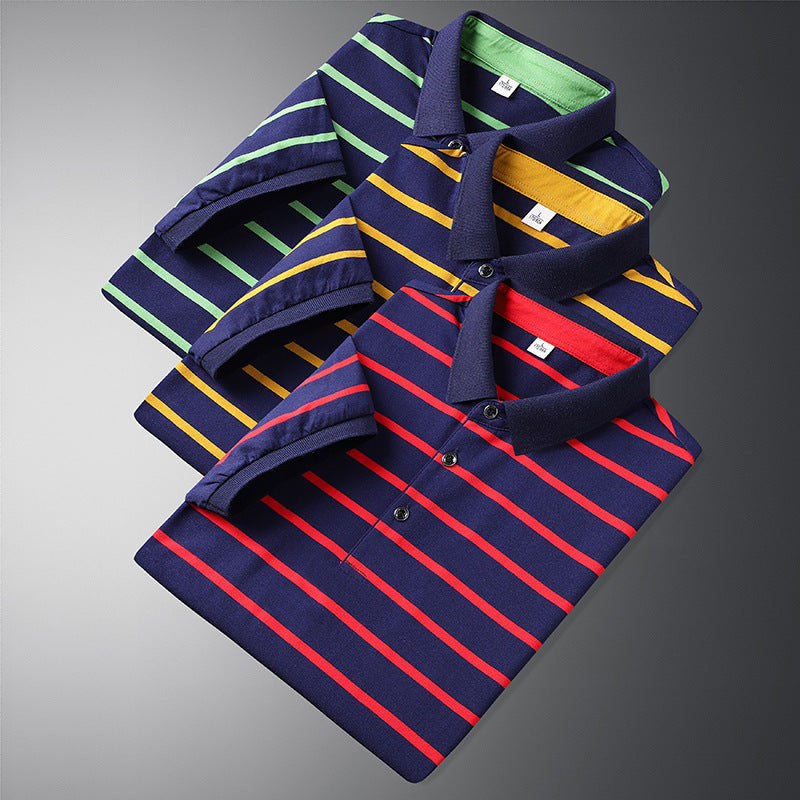 Summer Men's Casual Short-sleeved Knitting Polo Shirt