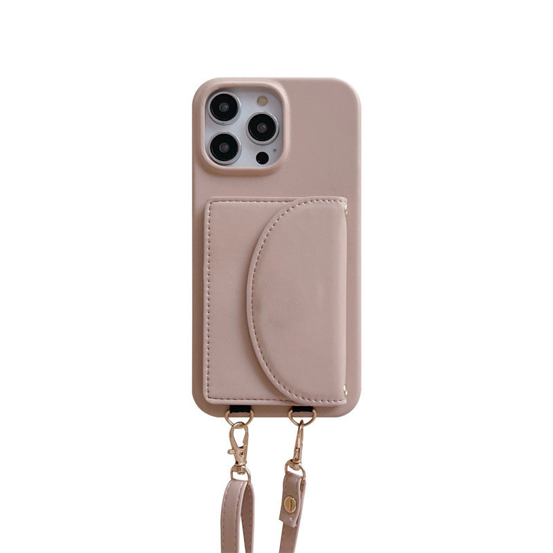 Suitable Phone Case Card Holder Lanyard Litchi Pattern