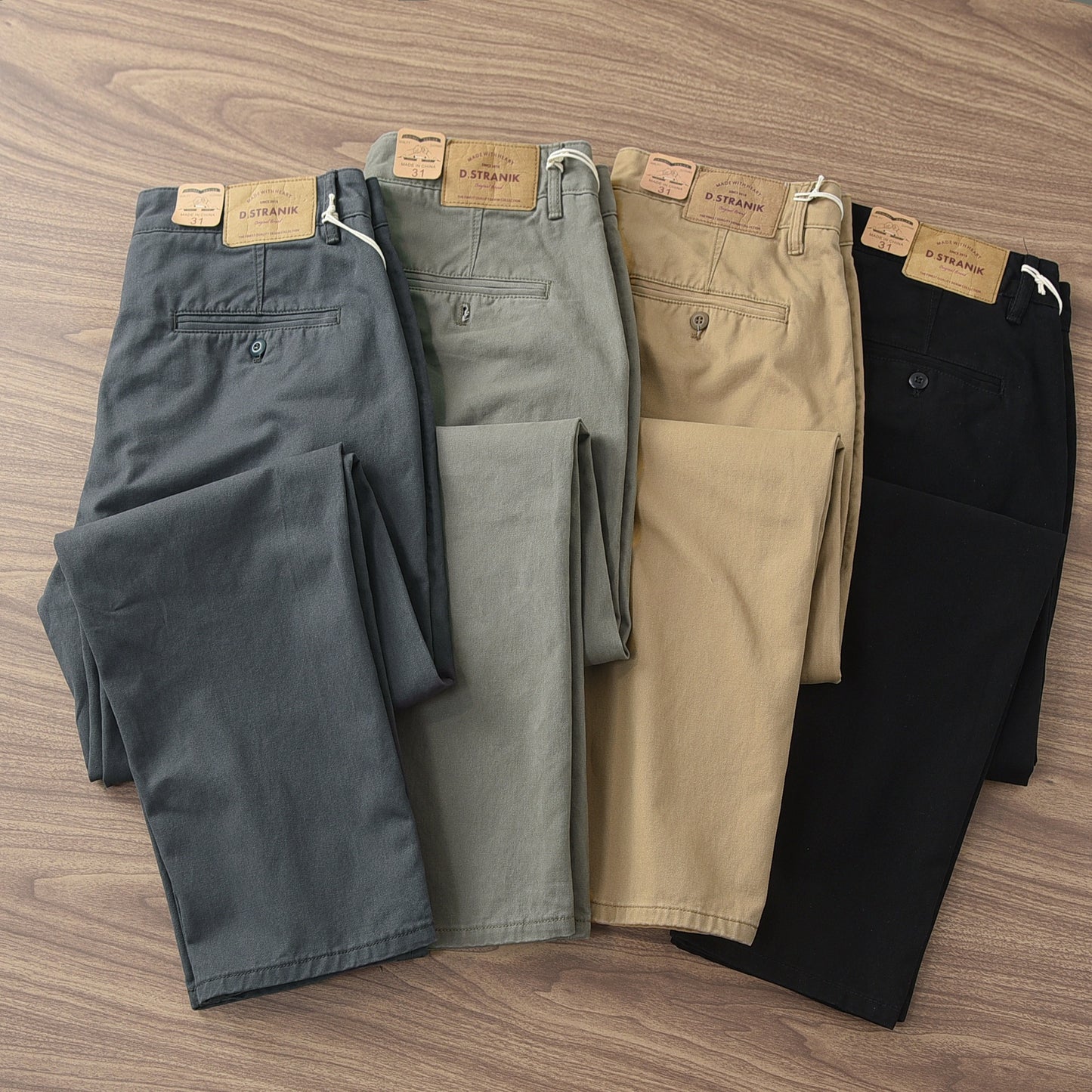 Twill Cotton Men's Casual Pants Basic Loose Straight Casual Long Pants