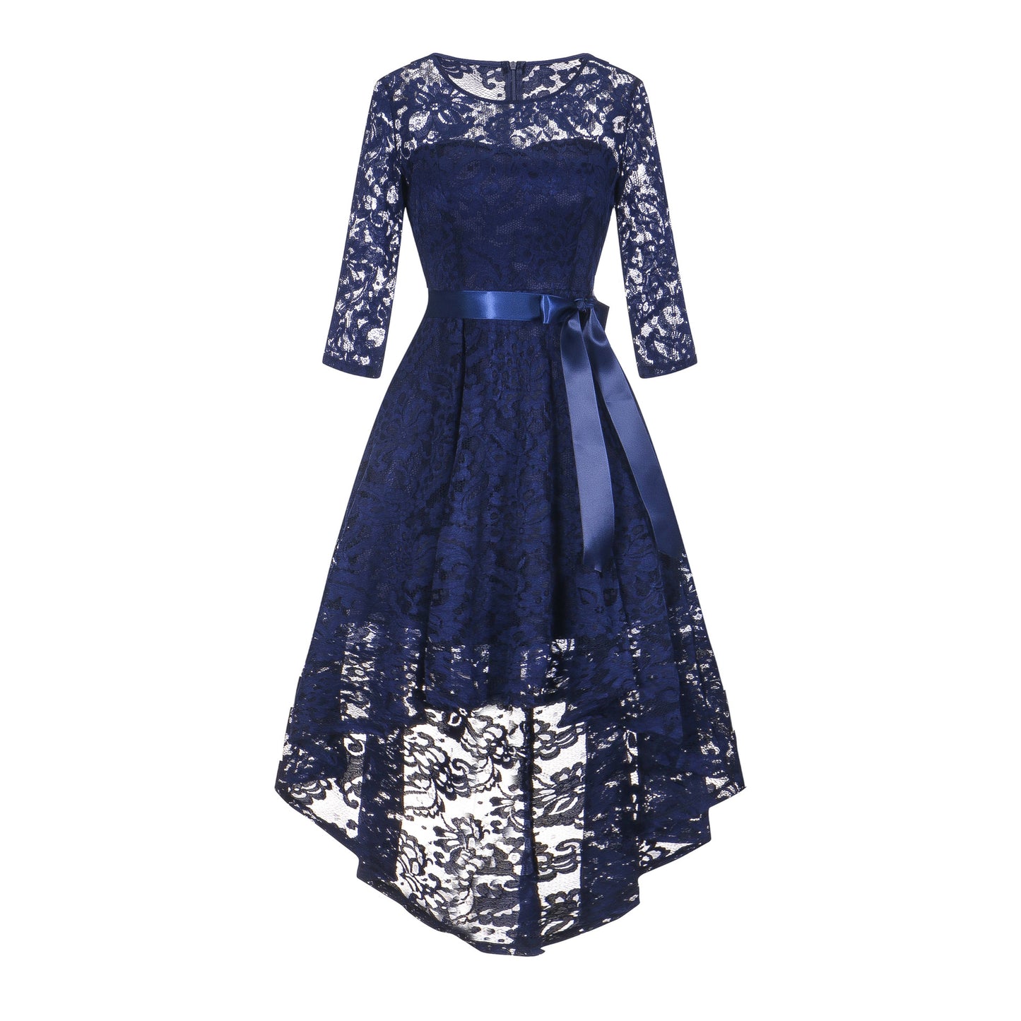 Women's Fashion Lace Solid Color Dress