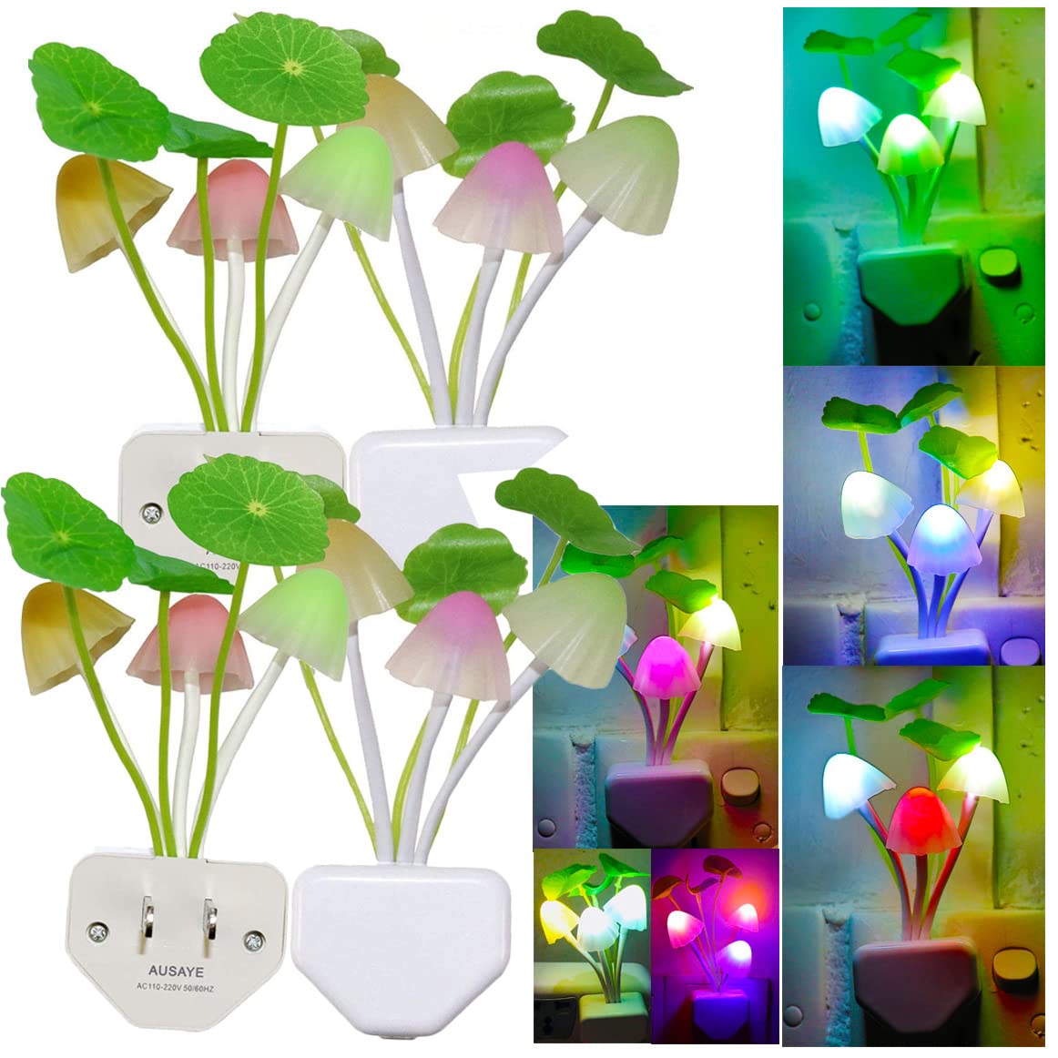 New LED Night Light Energy-saving Plug-in Induction Creative Mushroom Light For Home
