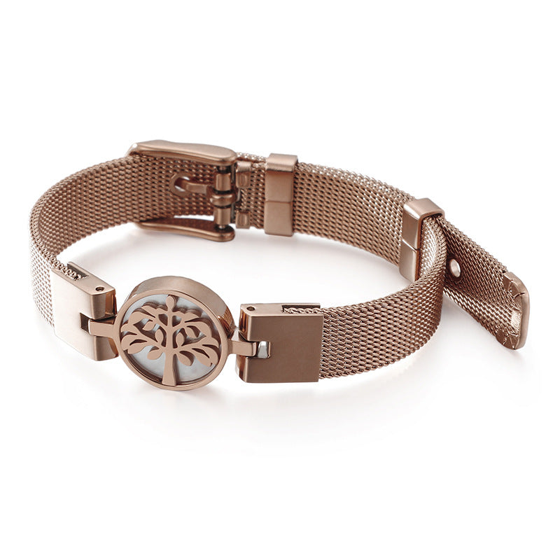 Stainless Steel Plating, Tree Of Life Mesh Strap