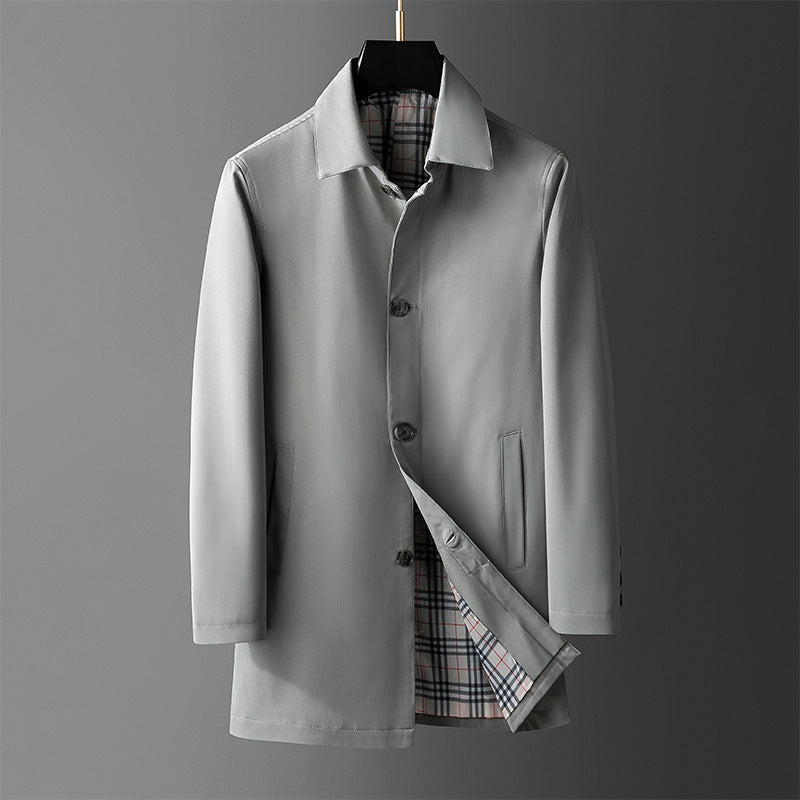 Men's Mid-length Trendy Casual Loose Trench Coat