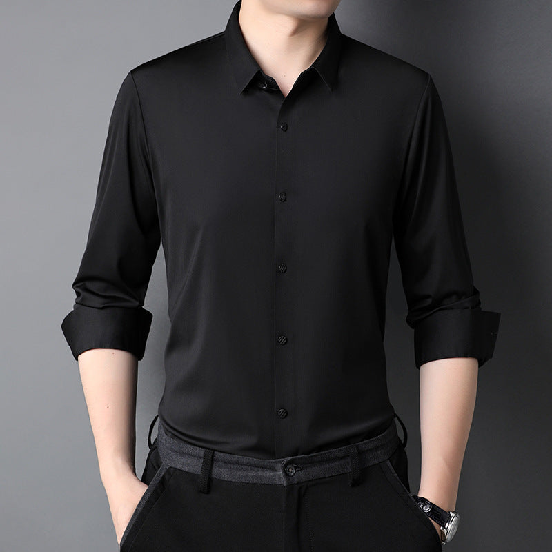 Men's Leisure Iron-free Micro-elastic Long Sleeve Shirt