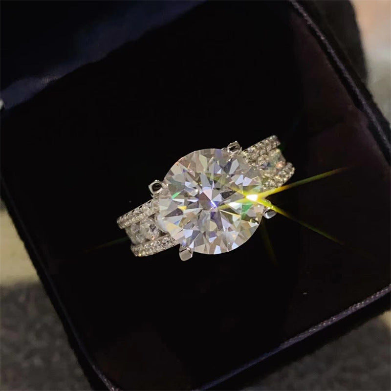 5 Carat Moissanite Eight Hearts And Eight Shears Full Diamond Ring