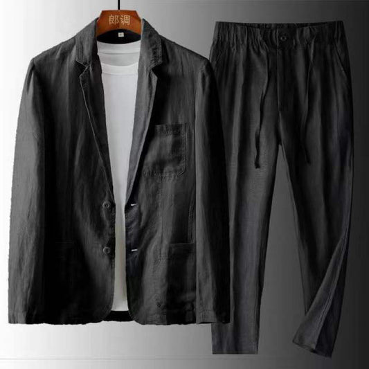 Casual Cotton Linen Loose Suit for Men.