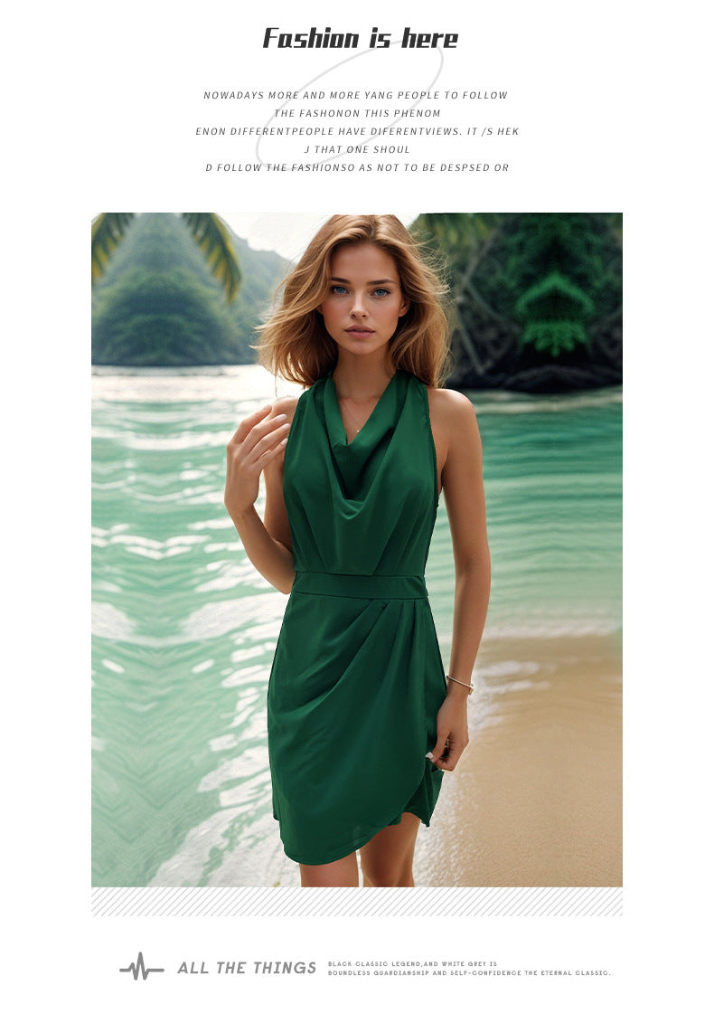 Women's Elegant Solid Color Sleeveless Dress