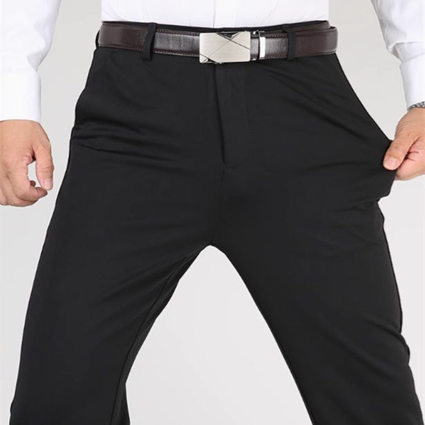 Men's Non-ironing Loose Straight Elastic Trousers